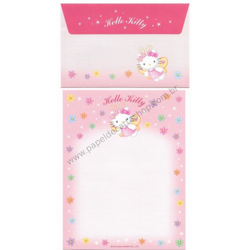 Ano 2004. Conjunto de Papel de Carta Hello Kitty Best Collections 13 Sanrio