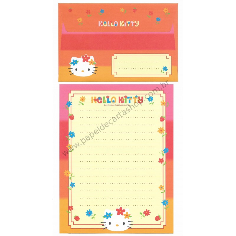 Ano 2004. Conjunto de Papel de Carta Hello Kitty Best Collection 15 Sanrio