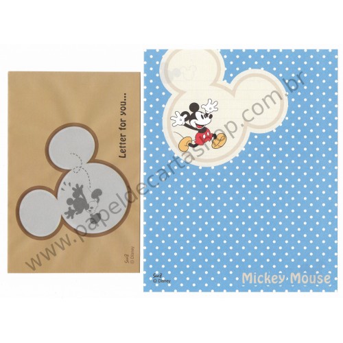 Conjunto de Papel de Carta Importado Disney Mickey Mouse Sea8 (AZ)