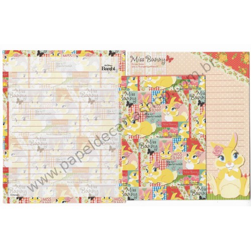 Kit 2 Conjuntos de Papéis de Carta Importado Miss Bunny - Disney Bambi