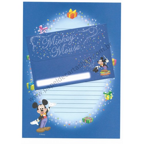 Conjunto de Papel de Carta Mickey Mouse Blue Disney