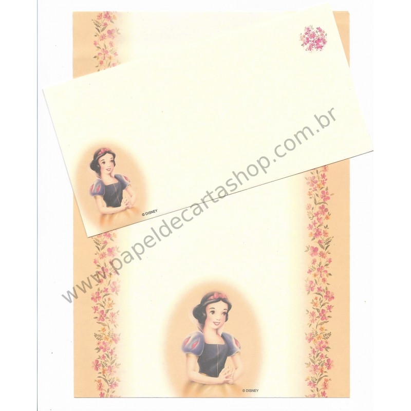 Conjunto de Papel de Carta Antigo Vintage Disney - Snow White
