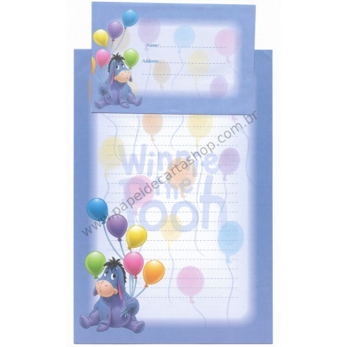 Conjunto de Papel de Carta Antigo VINTAGE Disney - POOH (AZ2)