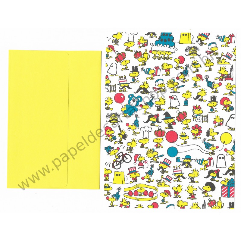 Conjunto de Papel de Carta Woodstock CAM - Vintage Peanuts