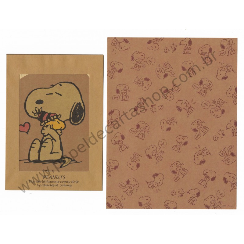 Conjunto de Papel de Carta Kraft Snoopy and Woodstock - Peanuts