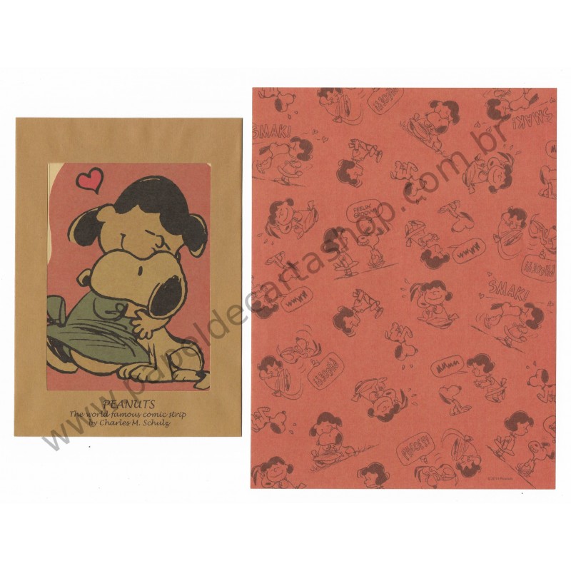 Conjunto de Papel de Carta Kraft Snoopy and Lucy - Peanuts