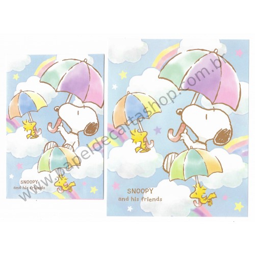 Conjunto de Papel de Carta Snoopy and His Friends Umbrella - Peanuts