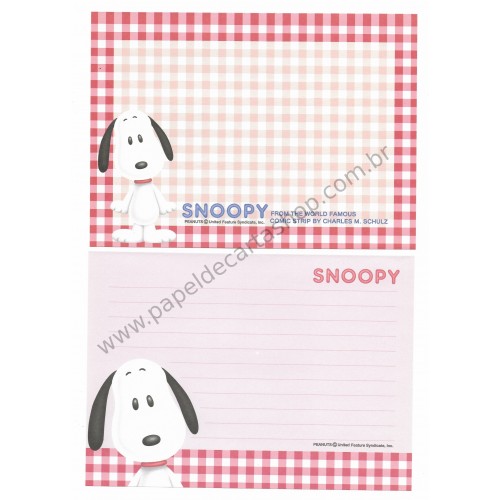 Conjunto de Papel de Carta Original Antigo Snoopy XVM Peanuts Japan