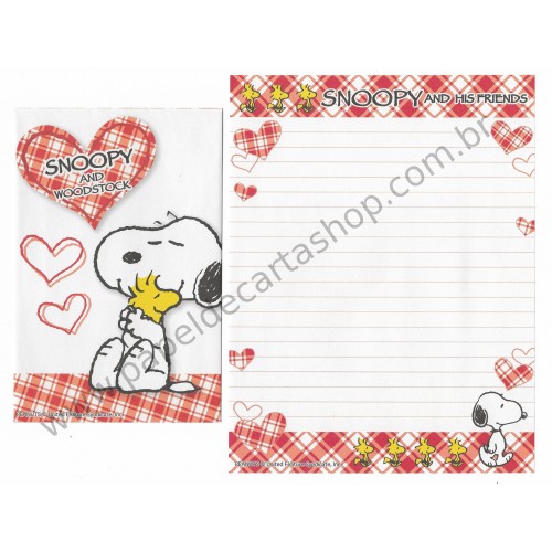 Conjunto de Papel de Carta Snoopy Xadrez VM Peanuts