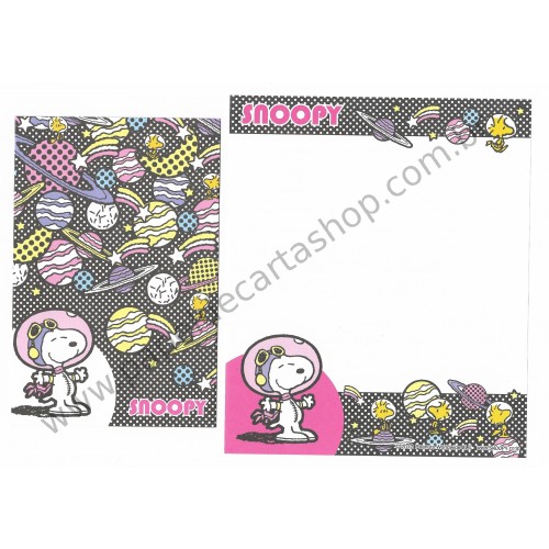 Kit 4 Conjuntos de Papéis de Carta Snoopy Co Jp Astronaut Peanuts