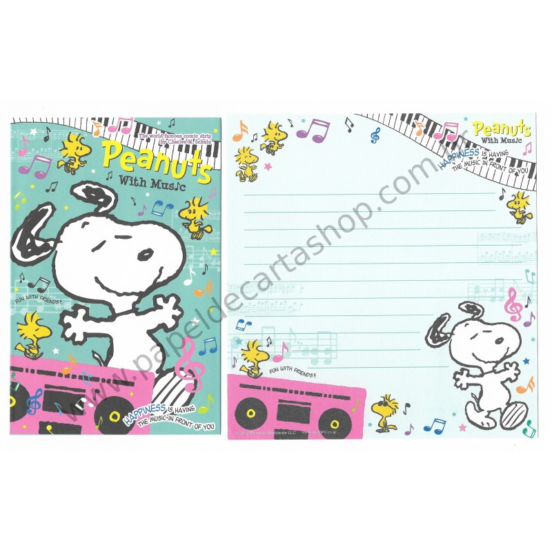 Kit 4 Conjuntos de Papéis de Carta Peanuts Co Jp with Music (GR)