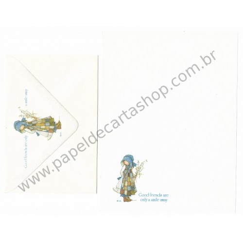 Conjunto de Papel de Carta Antigo Importado Holly Hobbie M17