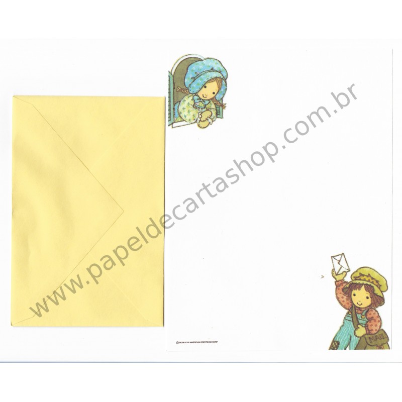 Conjunto de Papel de Carta Antigo Importado Holly Hobbie M04