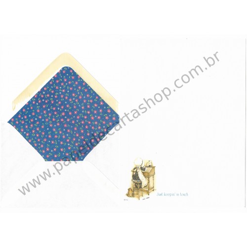 Conjunto de Papel de Carta Antigo Importado Holly Hobbie M21