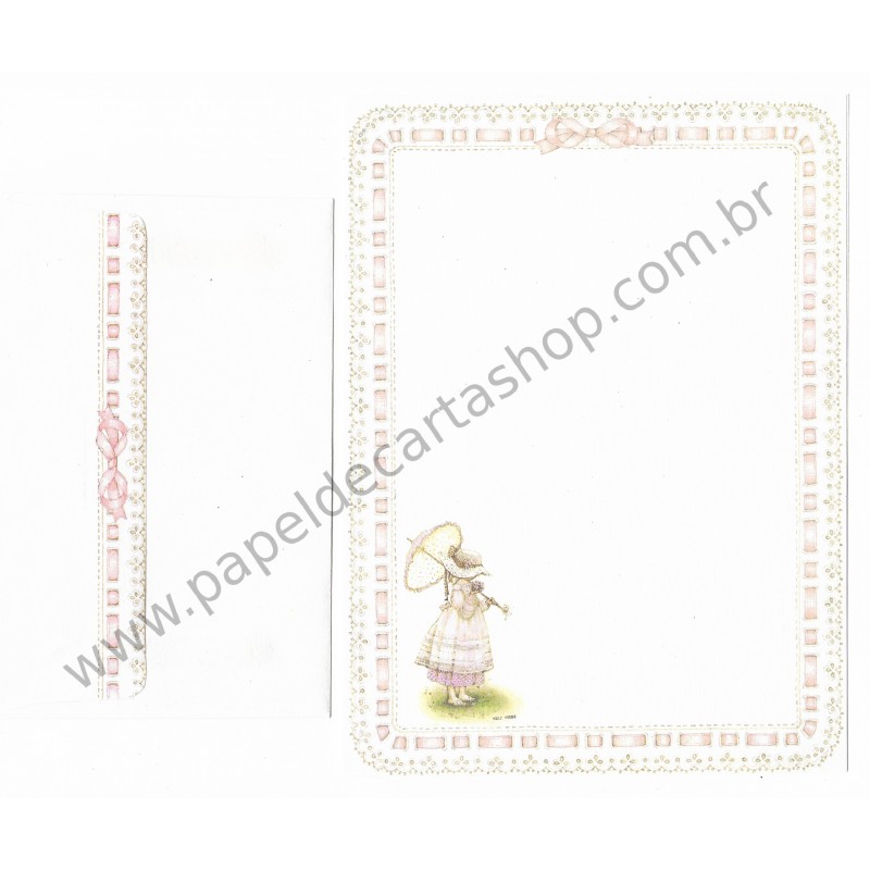 Conjunto de Papel de Carta Antigo Importado Holly Hobbie M27