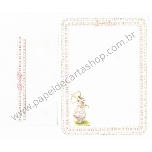 Conjunto de Papel de Carta Antigo Importado Holly Hobbie M27