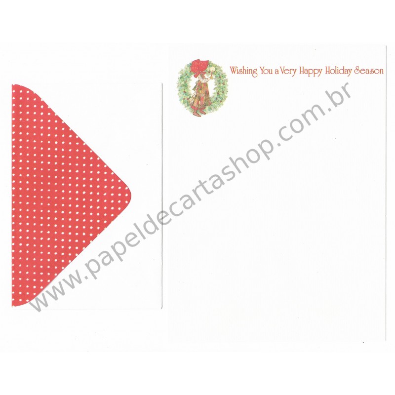 Conjunto de Papel de Carta Antigo Importado Holly Hobbie M30