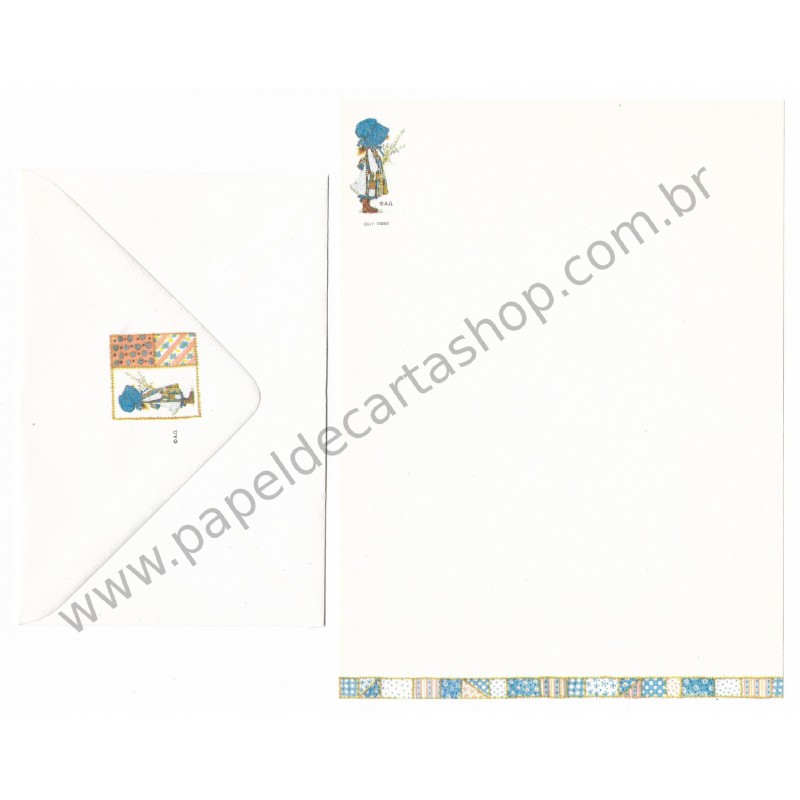 Conjunto de Papel de Carta Antigo Importado Holly Hobbie M31