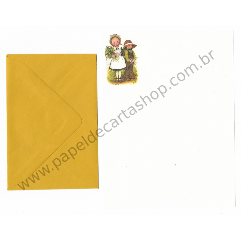 Conjunto de Papel de Carta Antigo Importado Holly Hobbie P02