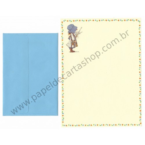 Conjunto de Papel de Carta Antigo Importado Holly Hobbie M33