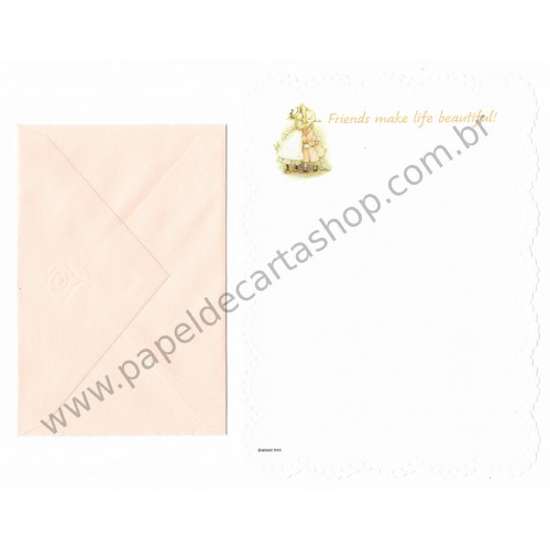 Conjunto de Papel de Carta Antigo Importado Holly Hobbie M37