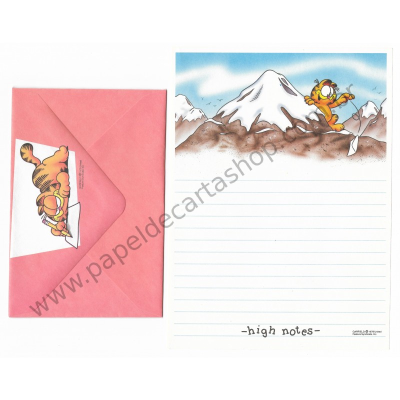 Conjunto de Papel de Carta Garfield High Notes - Paws