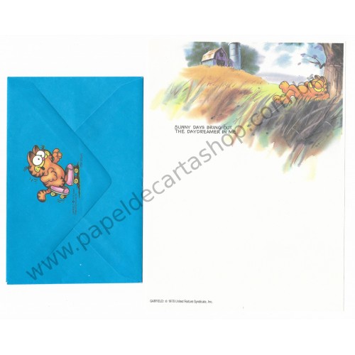 Conjunto de Papel de Carta Garfield Sunny Days - Paws