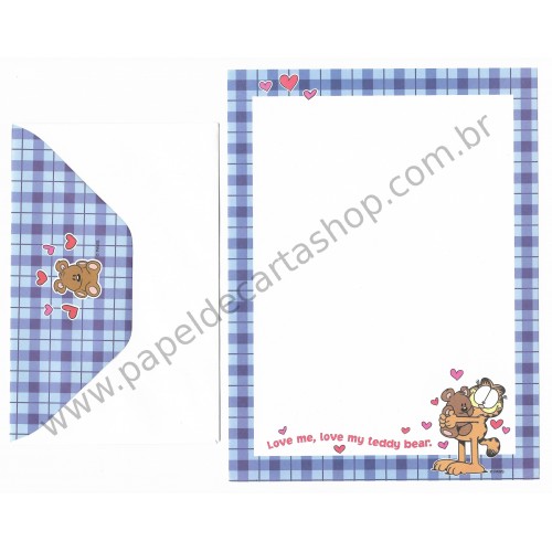 Conjunto de Papel de Carta & NOTECARD Garfield Love My Teddy Bear - Paws