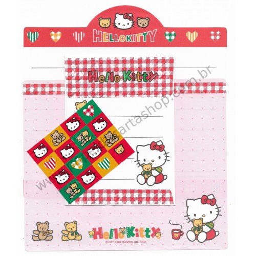 Ano 1996. Conjunto de Papel de Carta Hello Kitty VM Ade Sanrio