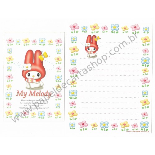 Ano 1998. Conjunto de Papel de Carta My Melody BR Antigo (Vintage) Sanrio