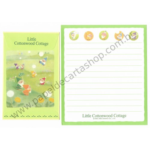 Ano 1995. Conjunto de Papel de Carta Little Cottonwood Cottage Sanrio