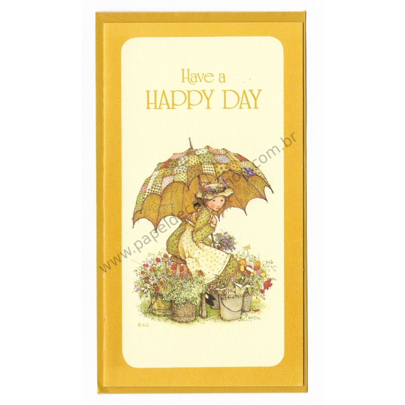 Notecard Antigo Holly Hobbie Have a Happy Day - American Greetings