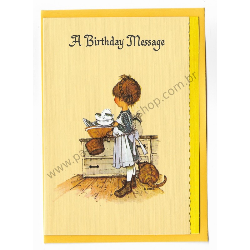 Notelette Antigo IMPORTADO G AM Holly Hobbie A Birthday Message