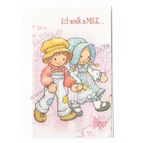 Notecard Holly Hobbie I'd walk a Mile... - American Greetings