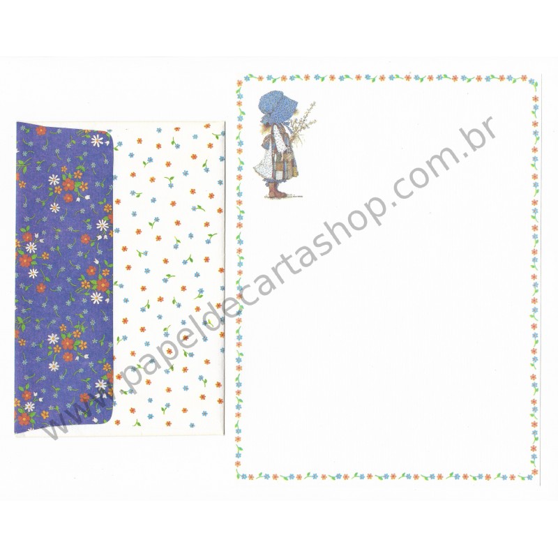 Conjunto de Papel de Carta Antigo Importado Holly Hobbie M23