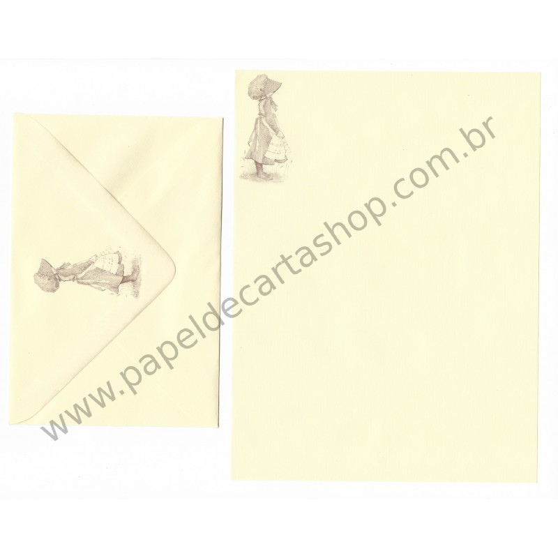 Conjunto de Papel de Carta Antigo Importado Holly Hobbie M46