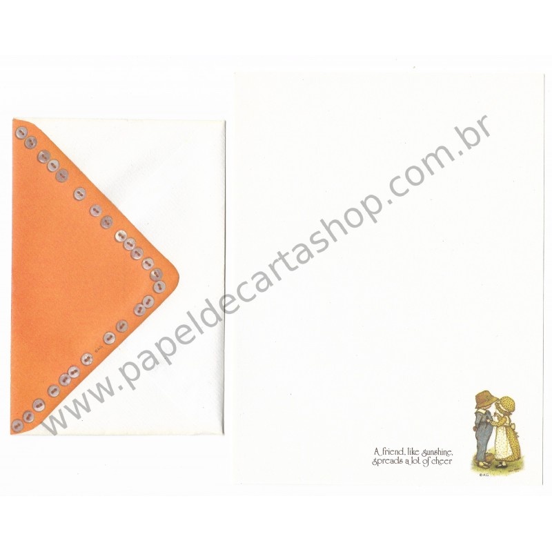 Conjunto de Papel de Carta Antigo Importado Holly Hobbie M50