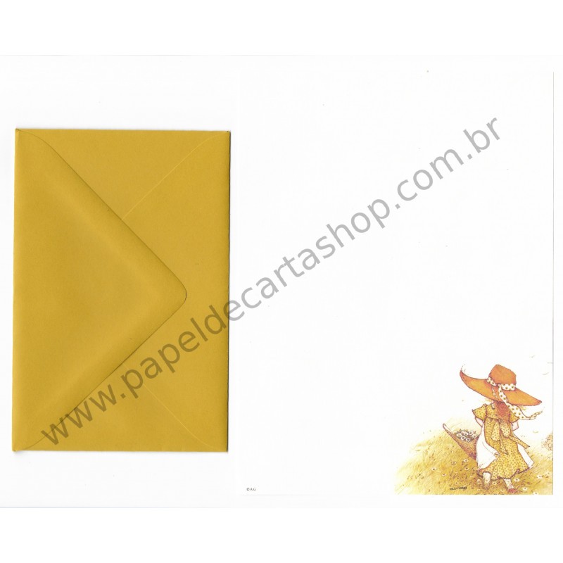 Conjunto de Papel de Carta Antigo Importado Holly Hobbie M51