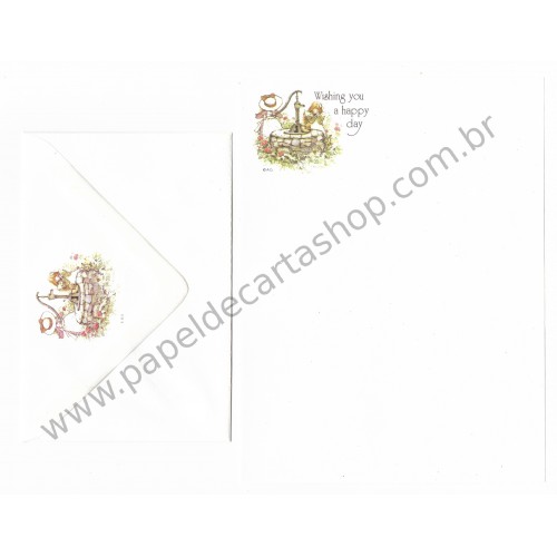 Conjunto de Papel de Carta Antigo Importado Holly Hobbie M55