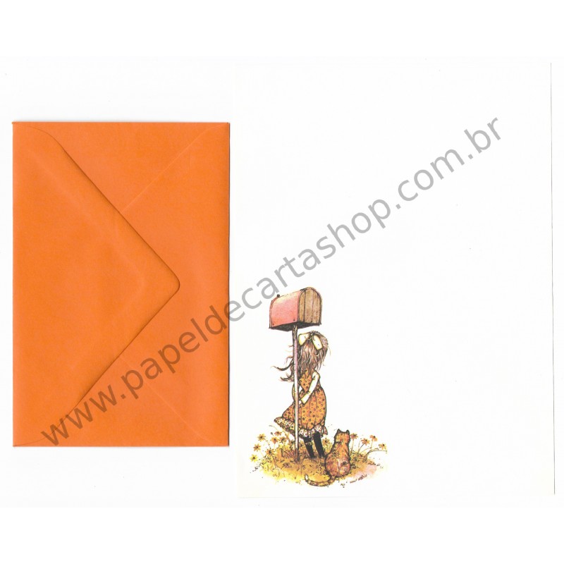 Conjunto de Papel de Carta Antigo Importado Holly Hobbie M60