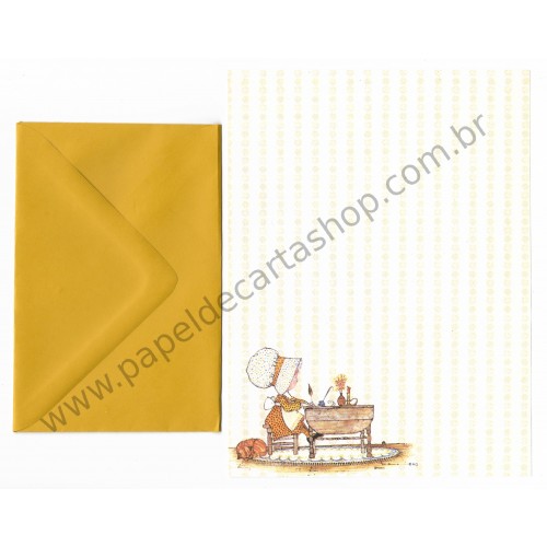 Conjunto de Papel de Carta Antigo Importado Holly Hobbie M59