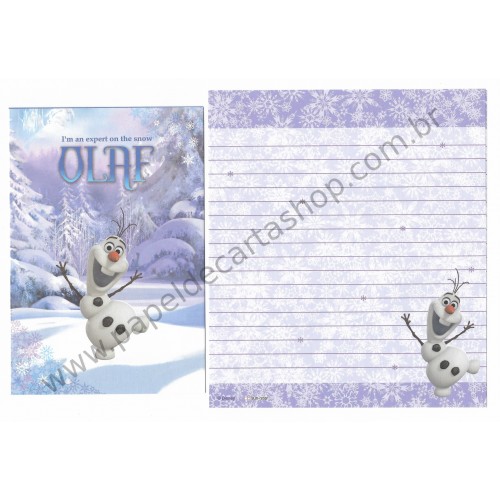 Conjunto de Papel de Carta Disney Frozen - Olaf The Expert on the Snow
