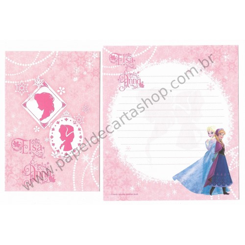 Kit 2 Conjuntos de Papel de Carta Disney Frozen Elsa & Anna (RS)