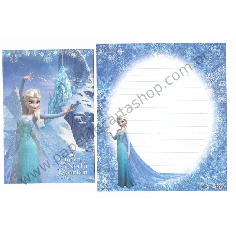Kit 2 Conjuntos de Papel de Carta Disney Frozen Queen of the North Mountain
