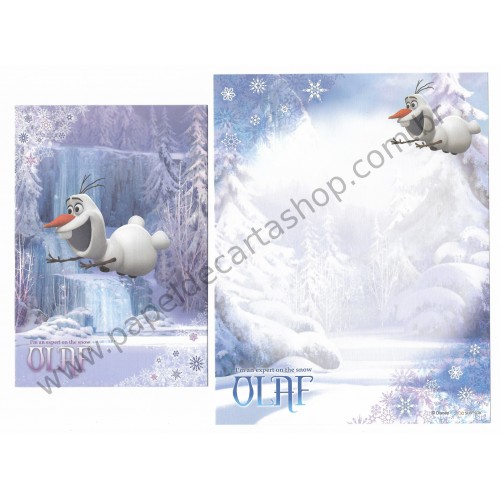 Kit 2 Conjuntos de Papel de Carta Disney Olaf The Expert on the Snow