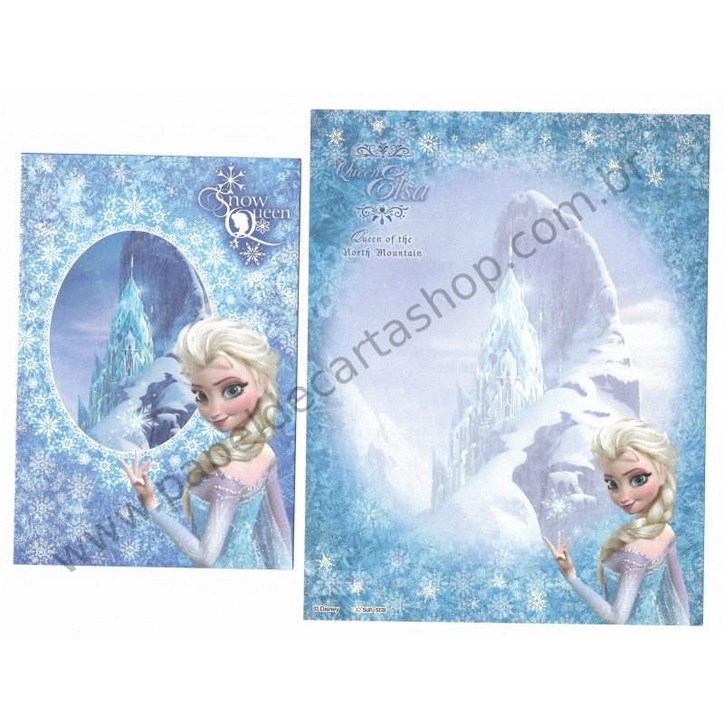 Conjunto de Papel de Carta Disney Frozen - Elsa Queen of the North Mountain