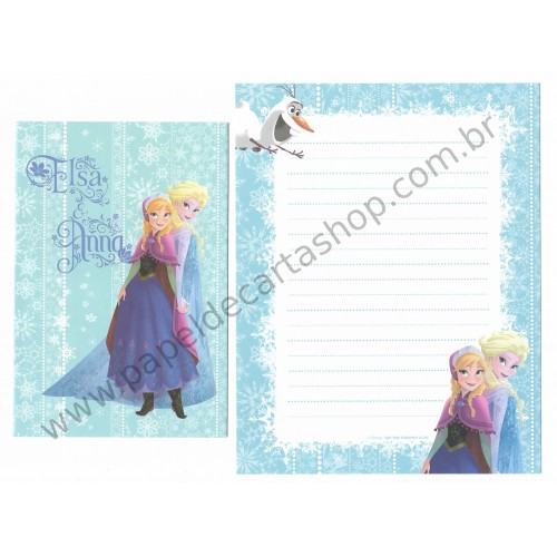 Kit 2 Conjuntos de Papel de Carta Disney Frozen Elsa & Anna