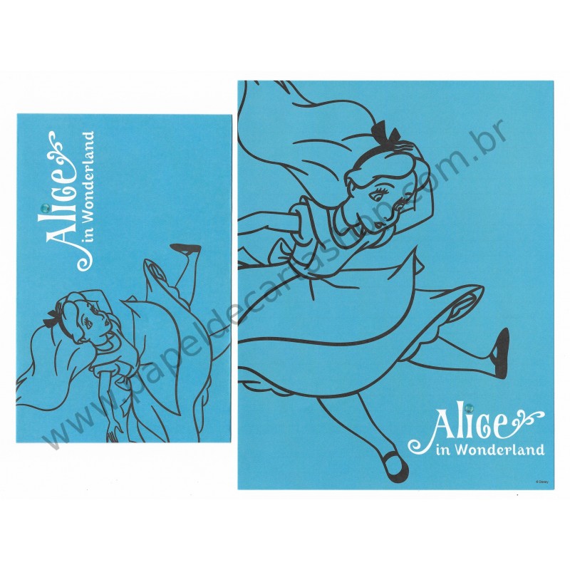 Conjunto de Papel de Carta Disney Alice in Worderland (Blue)