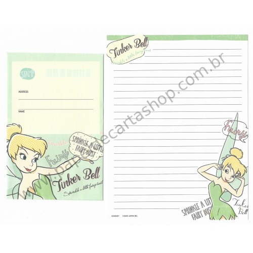 Kit 2 Conjuntos de Papéis de Carta Disney Tinker Bell Kamio