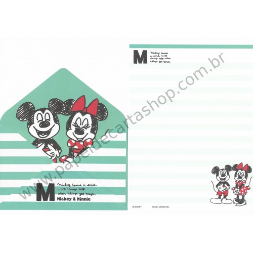 Conjunto de Papel de Carta Disney Mickey & Minnie (VD) - Kamio
